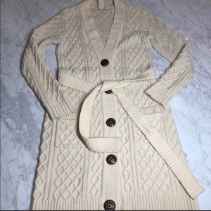 Banana Republic Flawed Wool Cable Knit Duster Cardigan